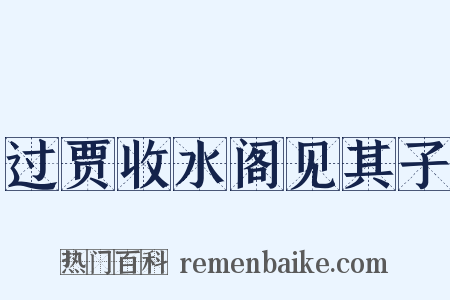 过贾收水阁见其子是什么意思的图片